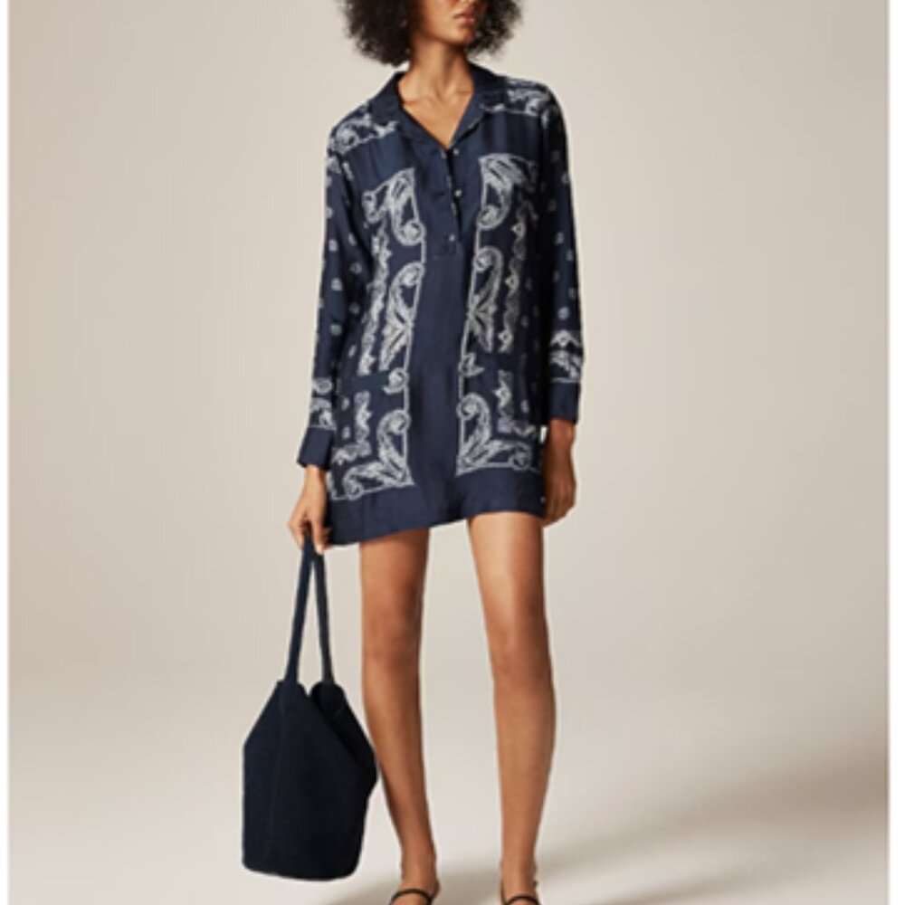 Jcrew Relaxed-fit shirt-dress in bandana print - Picture 4 of 5